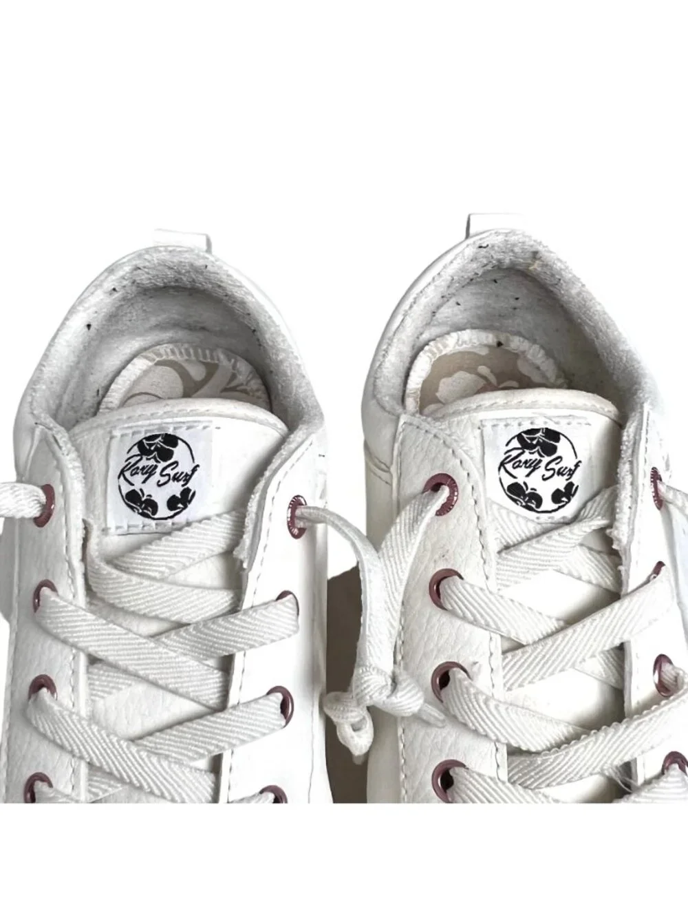 SUMMER CLEARANCE Roxy Womens White Platform Sheilahh Sneakers Shoes Size 8.5